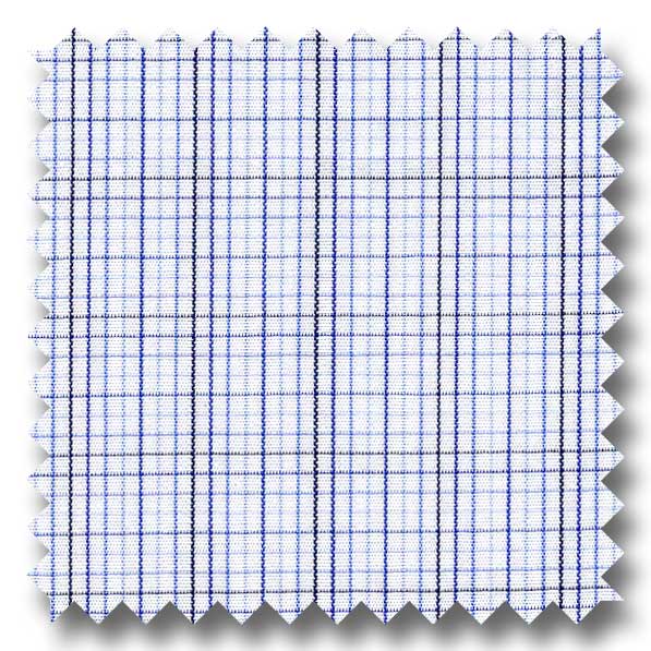 Multiple Blue and Black Check 2Ply Broadcloth - Custom Dress Shirt