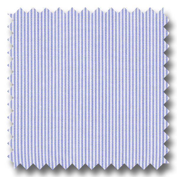 Medium Blue Mini Stripe 200 2Ply Broadcloth - Custom Dress Shirt
