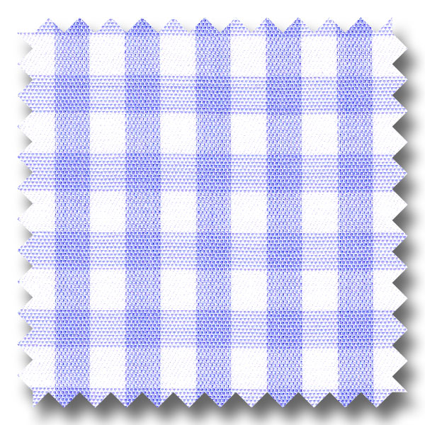 Light Blue Check 200 2Ply Broadcloth - Custom Dress Shirt