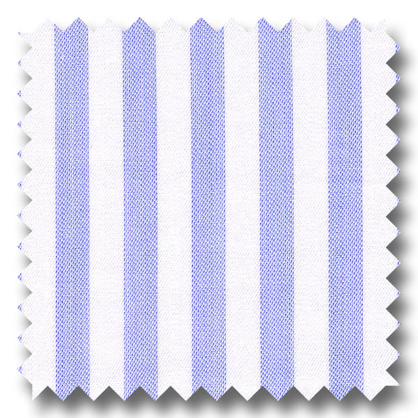 Light Blue Stripe 200 2Ply Broadcloth - Custom Dress Shirt