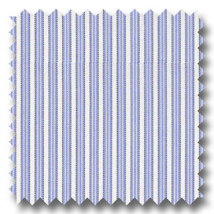 Medium Blue and Navy Stripe 200 2Ply Broadcloth - Custom Dress Shirt
