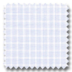 Light Blue Check 2Ply Broadcloth - Custom Dress Shirt