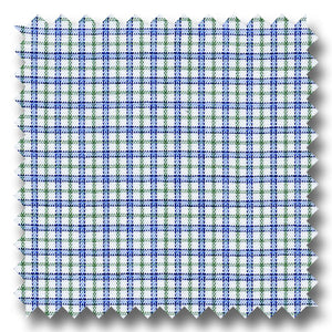 Navy and Green Check 170 2Ply Broadcloth - Custom Dress Shirt