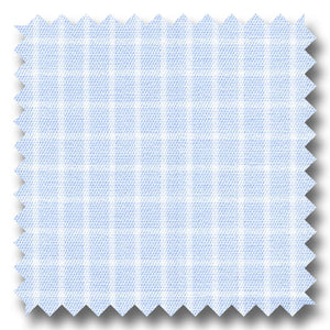 Light Blue Check 200 2Ply Broadcloth - Custom Dress Shirt