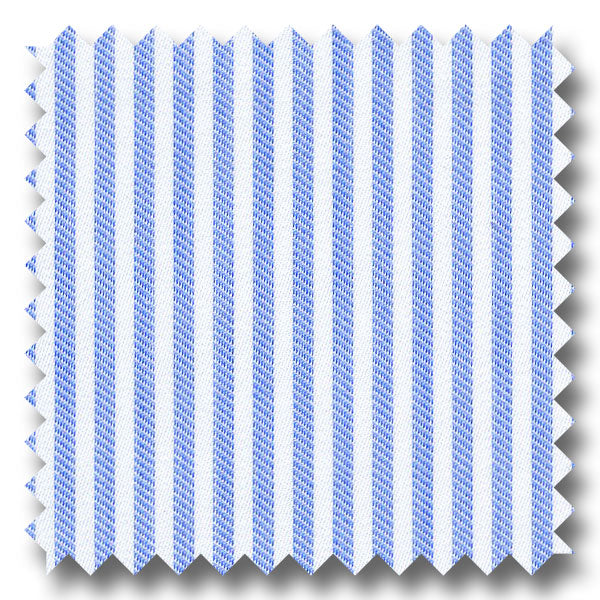 Blue Twill Stripe 170 2Ply Broadcloth - Custom Dress Shirt