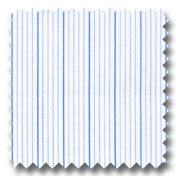 Blue Stripe 200 2Ply Twill - Custom Dress Shirt