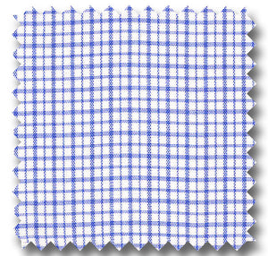 Medium Blue Check 2Ply Broadcloth - Custom Dress Shirt