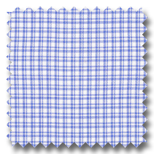 Medium Blue Check 2Ply Broadcloth - Custom Dress Shirt