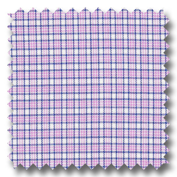 Pink and Black Check 2Ply Broadcloth - Custom Dress Shirt