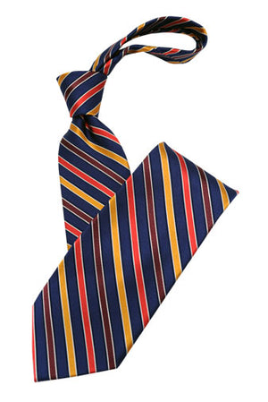 Navy Yellow and Red Stripe Tie