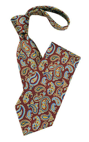 Red Blue and Yellow Paisley Tie