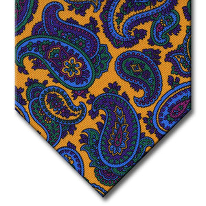 Gold with Purple and Blue Paisley Tie
