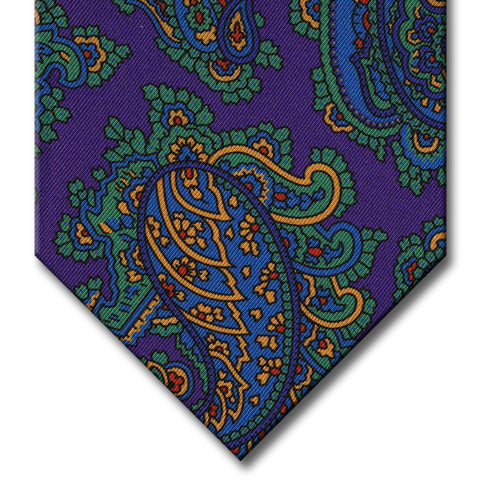 Purple with Green and Blue Paisley Tie