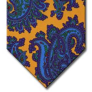 Gold with Purple and Blue Paisley Tie