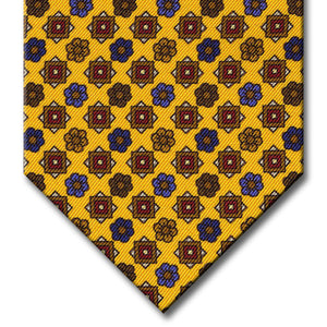 Gold with Brown and Red Floral Pattern Tie