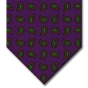 Purple with Gold and Green Paisley Tie