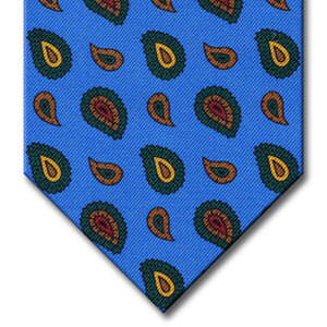 Light Blue with Green and Brown Paisley Tie