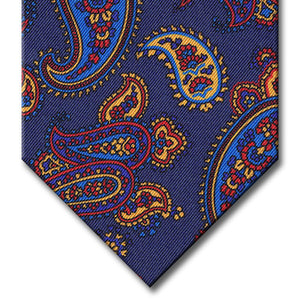 Navy with Blue and Red Paisley Tie