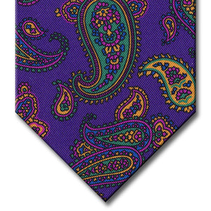 Purple with Green and Pink Paisley Tie