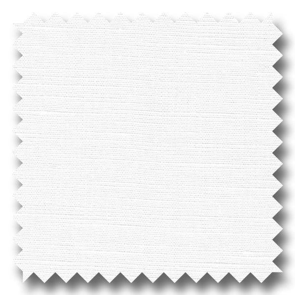 White Solid Cotton and Linen Blend - Custom Dress Shirt