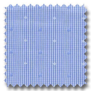 Light Blue Micro Check Stretch Broadcloth - Custom Dress Shirt