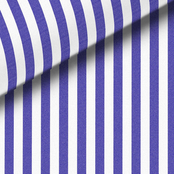 Navy Blue Stripe Broadcloth Dress Shirt