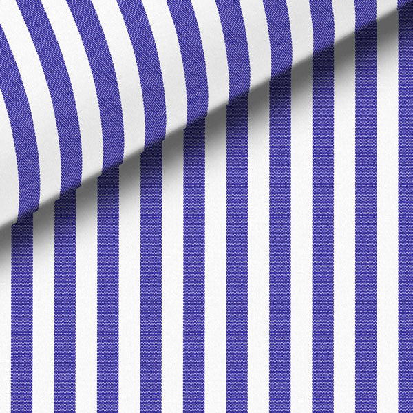 Navy Blue Stripe Broadcloth Dress Shirt