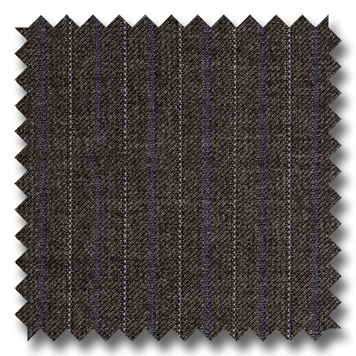 Charcoal Gray with Blue Stripes 100% Wool