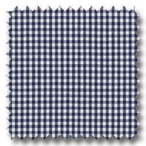 Navy Mini Gingham Check Broadcloth - Custom Dress Shirt