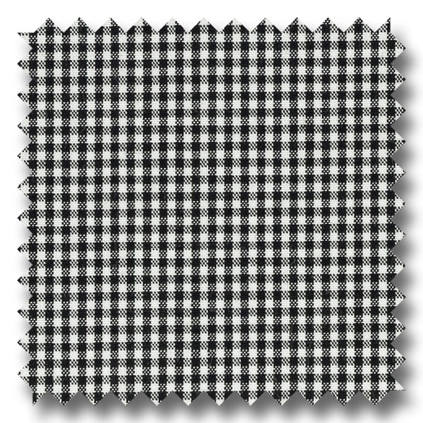 Black Mini Gingham Check Broadcloth - Custom Dress Shirt