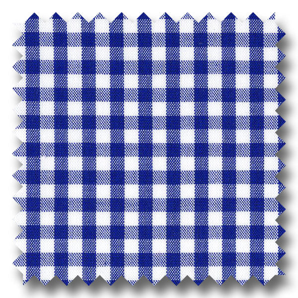 Dark Blue Gingham Check Broadcloth - Custom Dress Shirt