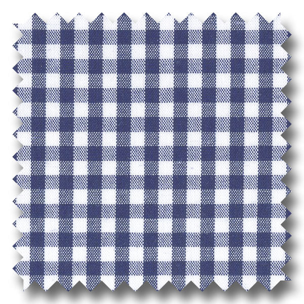 Navy Gingham Check Broadcloth - Custom Dress Shirt