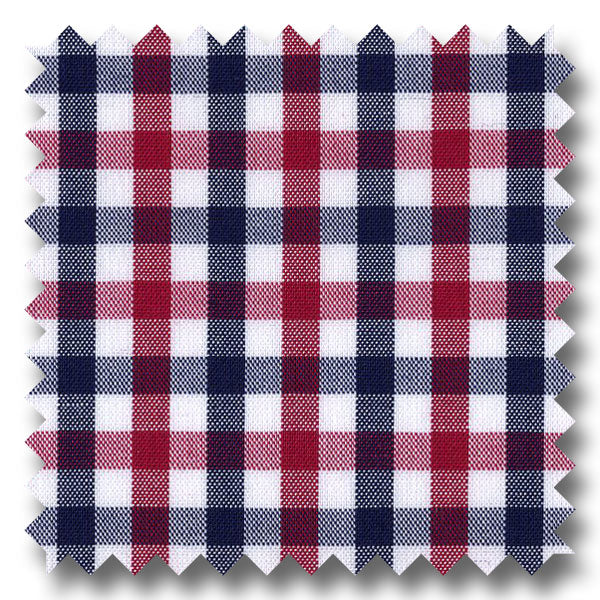 Black and Red Gingham Check Broadcloth - Custom Dress Shirt