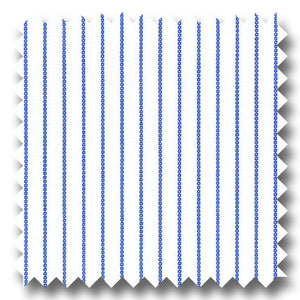 White with Medium Blue Pin Stripe Pinpoint - Custom Dress Shirt