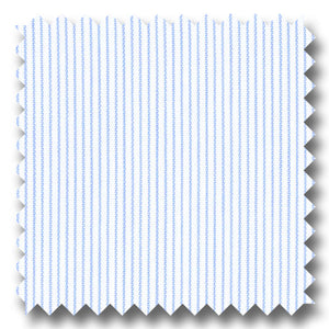 White with Light Blue Hairline Stripe Pinpoint - Custom Dress Shirt