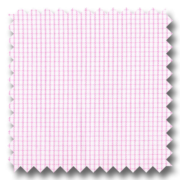 Pink Mini Grid Check Broadcloth - Custom Dress Shirt