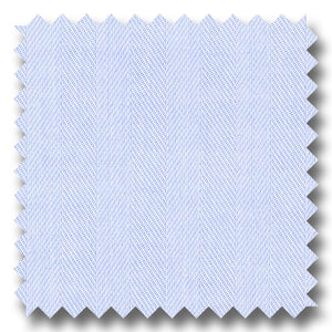 Light Blue Solid Herringbone - Custom Dress Shirt