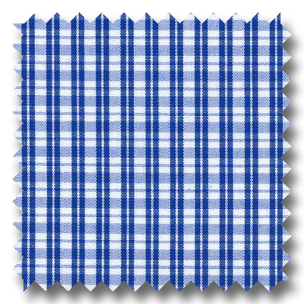 Royal Blue Mini Grid Check Pinpoint - Custom Dress Shirt