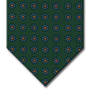 Green with Light Blue Floral Pattern Tie