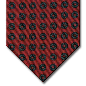 Red with Green Floral Pattern Tie