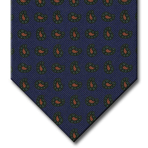 Navy with Green Paisley Pattern Tie