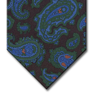 Burgundy, Green and Blue Paisley Tie
