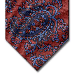 Red with Navy and Blue Paisley Tie