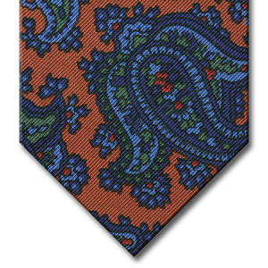 Brown with Navy and Blue Paisley Tie