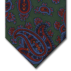 Green with Red and Blue Paisley Tie