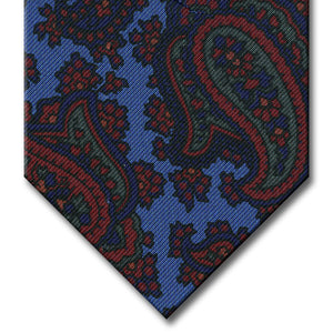 Light Blue with Red and Navy Paisley Tie