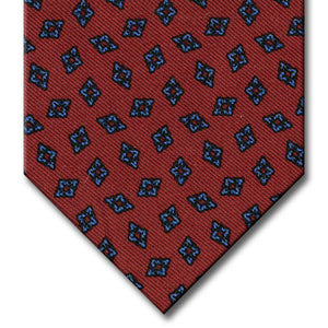 Red with Blue Geometric Pattern Tie