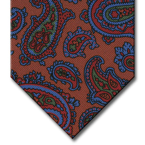 Brown with Red and Blue Paisley Tie