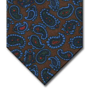 Brown with Navy and Blue Paisley Tie