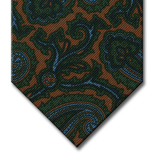 Tan with Green and Navy Paisley Tie